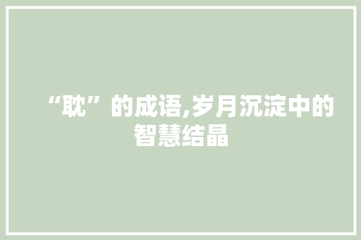 “耽”的成语,岁月沉淀中的智慧结晶