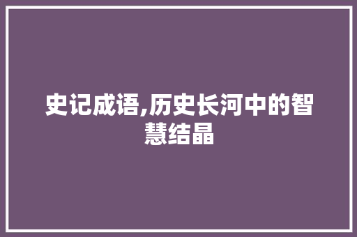 史记成语,历史长河中的智慧结晶