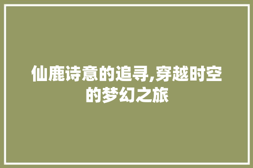 仙鹿诗意的追寻,穿越时空的梦幻之旅