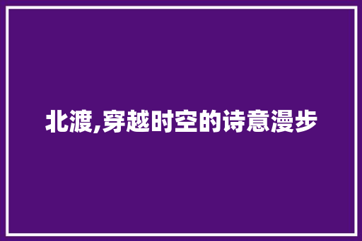 北渡,穿越时空的诗意漫步