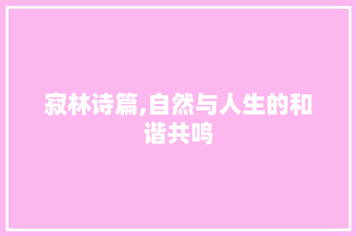 寂林诗篇,自然与人生的和谐共鸣