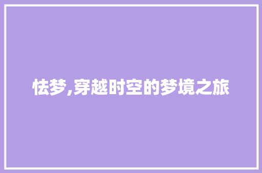 怯梦,穿越时空的梦境之旅