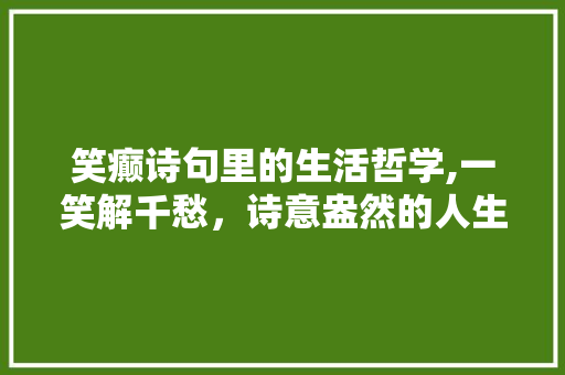 笑癫诗句里的生活哲学,一笑解千愁，诗意盎然的人生 商业文稿