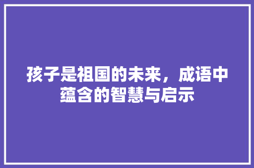孩子是祖国的未来，成语中蕴含的智慧与启示
