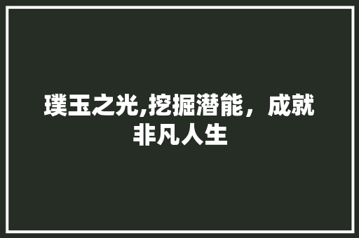 璞玉之光,挖掘潜能，成就非凡人生