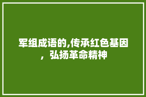 军组成语的,传承红色基因，弘扬革命精神