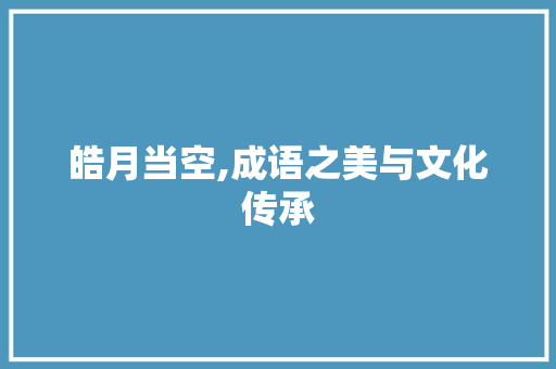 皓月当空,成语之美与文化传承