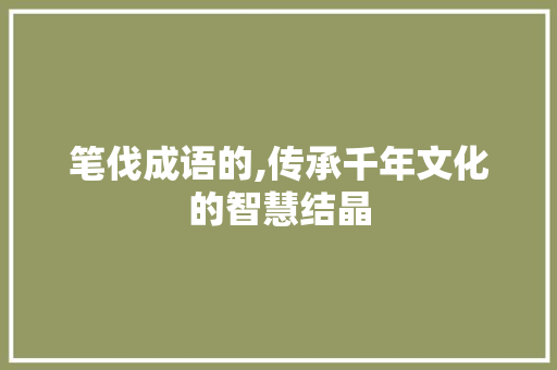 笔伐成语的,传承千年文化的智慧结晶