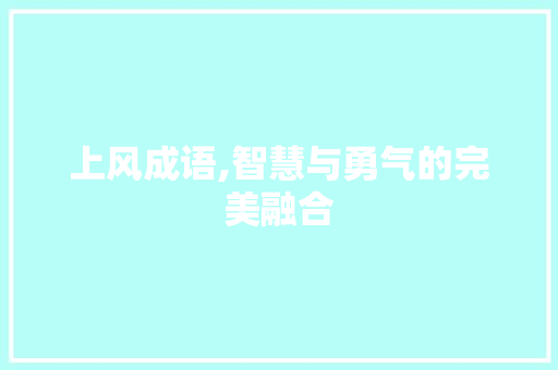 上风成语,智慧与勇气的完美融合