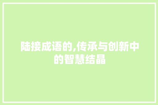 陆接成语的,传承与创新中的智慧结晶