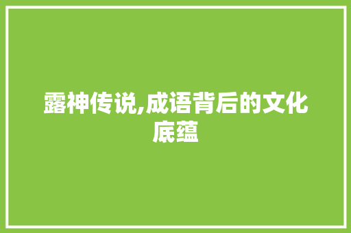 露神传说,成语背后的文化底蕴