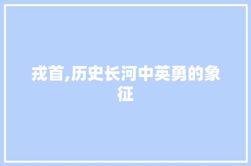 戎首,历史长河中英勇的象征