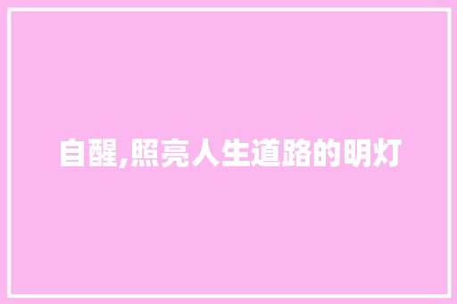 自醒,照亮人生道路的明灯
