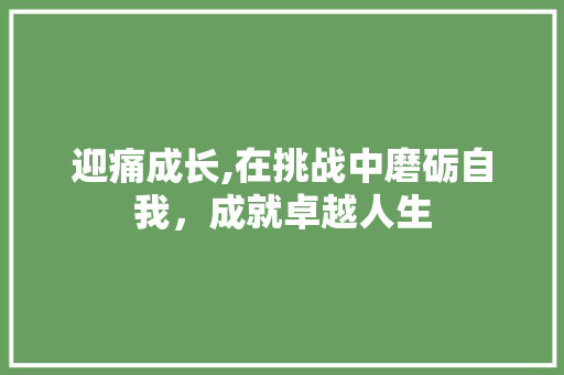 迎痛成长,在挑战中磨砺自我，成就卓越人生