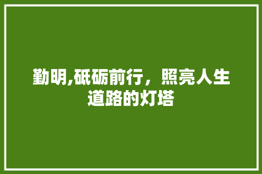 勤明,砥砺前行，照亮人生道路的灯塔