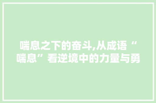 喘息之下的奋斗,从成语“喘息”看逆境中的力量与勇气