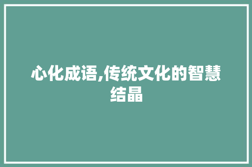 心化成语,传统文化的智慧结晶