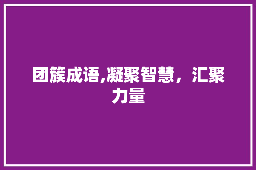 团簇成语,凝聚智慧，汇聚力量