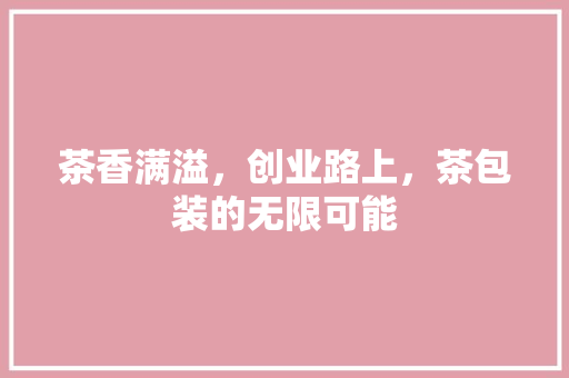 茶香满溢，创业路上，茶包装的无限可能