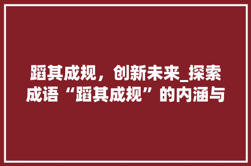 蹈其成规，创新未来_探索成语“蹈其成规”的内涵与启示