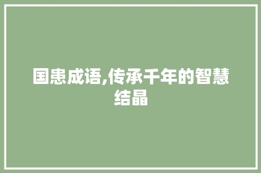 国患成语,传承千年的智慧结晶