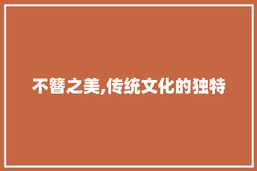 不簪之美,传统文化的独特
