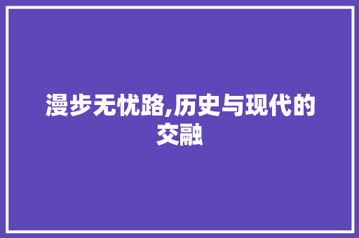漫步无忧路,历史与现代的交融