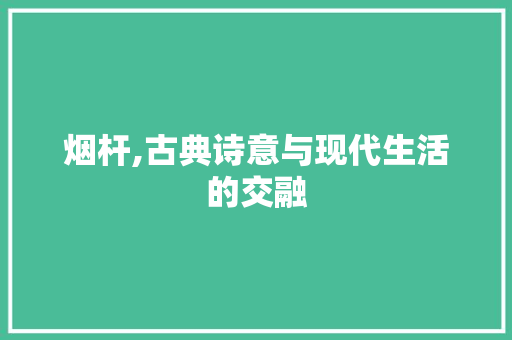 烟杆,古典诗意与现代生活的交融
