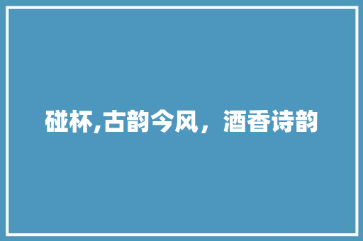 碰杯,古韵今风，酒香诗韵