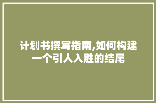 计划书撰写指南,如何构建一个引人入胜的结尾