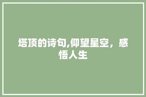 塔顶的诗句,仰望星空，感悟人生