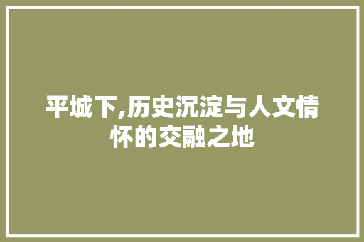 平城下,历史沉淀与人文情怀的交融之地