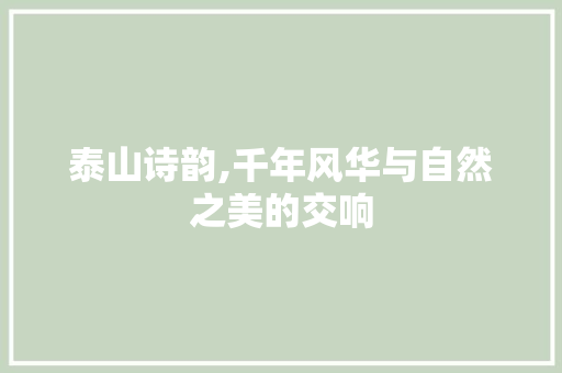 泰山诗韵,千年风华与自然之美的交响