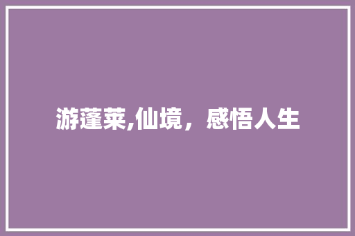 游蓬莱,仙境，感悟人生
