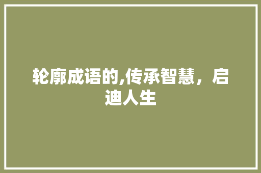 轮廓成语的,传承智慧，启迪人生