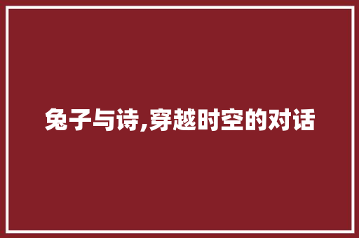 兔子与诗,穿越时空的对话