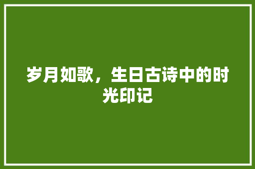 岁月如歌，生日古诗中的时光印记