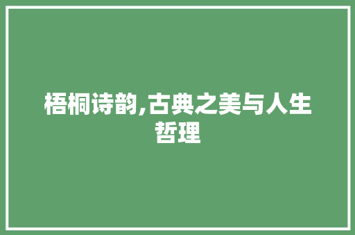 梧桐诗韵,古典之美与人生哲理