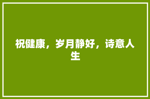 祝健康，岁月静好，诗意人生