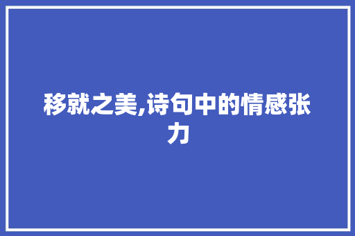 移就之美,诗句中的情感张力