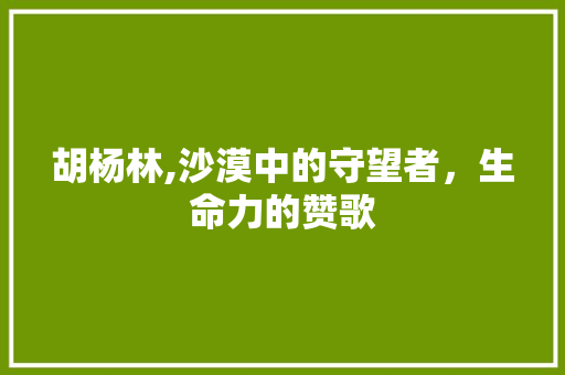 胡杨林,沙漠中的守望者，生命力的赞歌