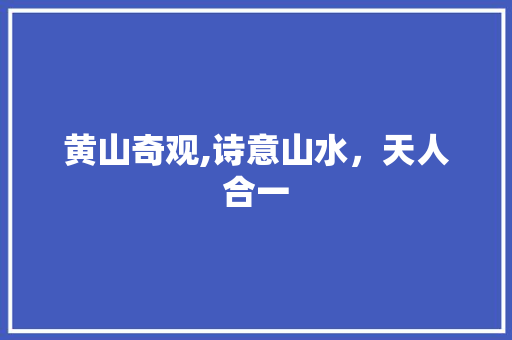 黄山奇观,诗意山水，天人合一