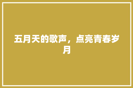 五月天的歌声，点亮青春岁月