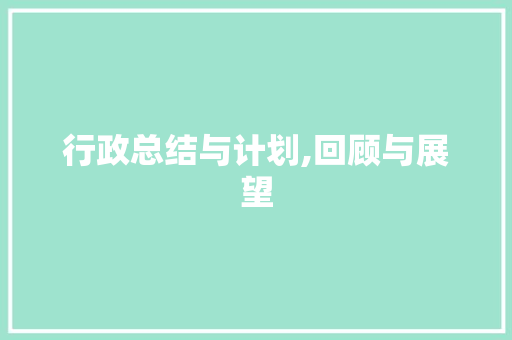 行政总结与计划,回顾与展望