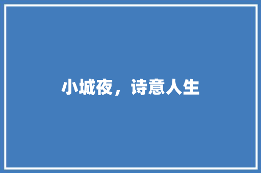 小城夜，诗意人生
