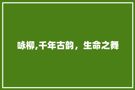 咏柳,千年古韵，生命之舞