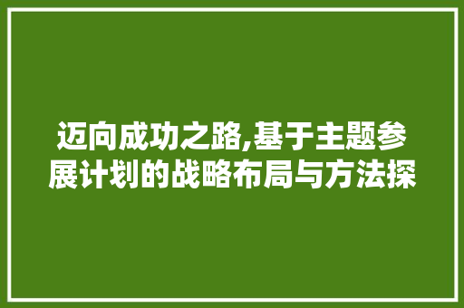 迈向成功之路,基于主题参展计划的战略布局与方法探索