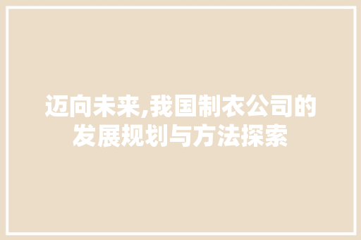 迈向未来,我国制衣公司的发展规划与方法探索