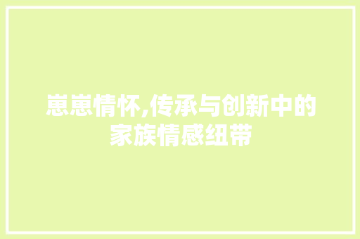崽崽情怀,传承与创新中的家族情感纽带