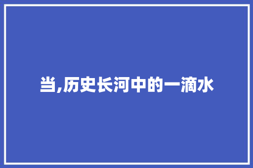 当,历史长河中的一滴水